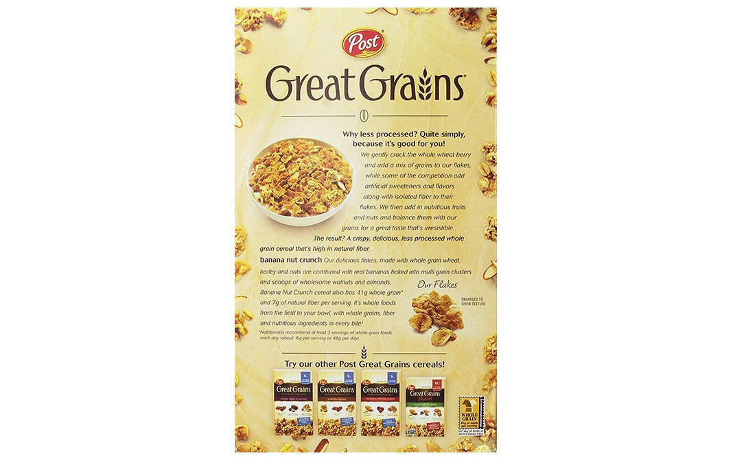 Post Great Grains Banana Nut Crunch Box 439 grams Reviews Nutrition